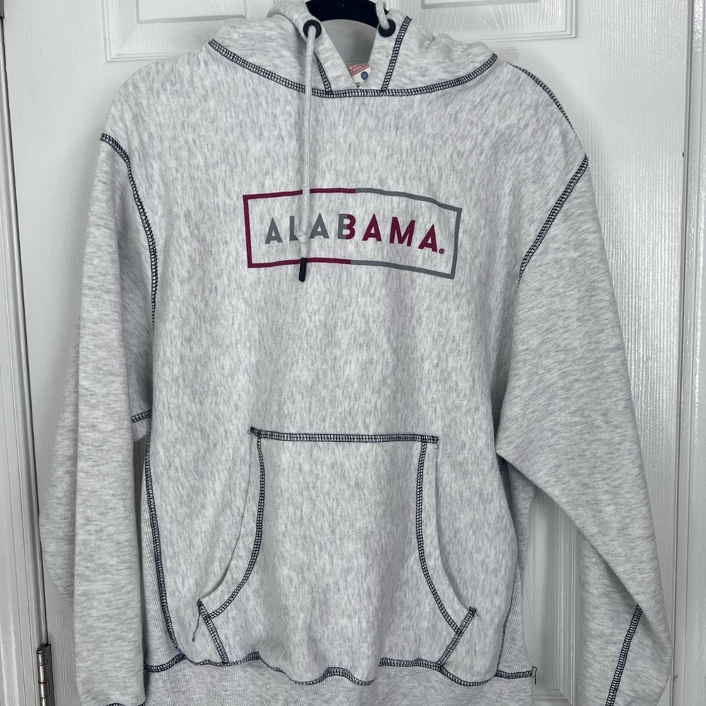 MV Sport University of Alabama Pro-Weave Hoodie in Light Gray, Size M
